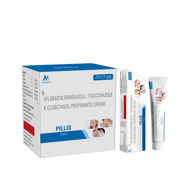 OFLOXACIN 0.75% w/w +ORNIDAZOLE 2%w/w+ITRANCONAZOLE1%w/w+CLOBETASOL PROPIONATE 0.5% w/w CREAM