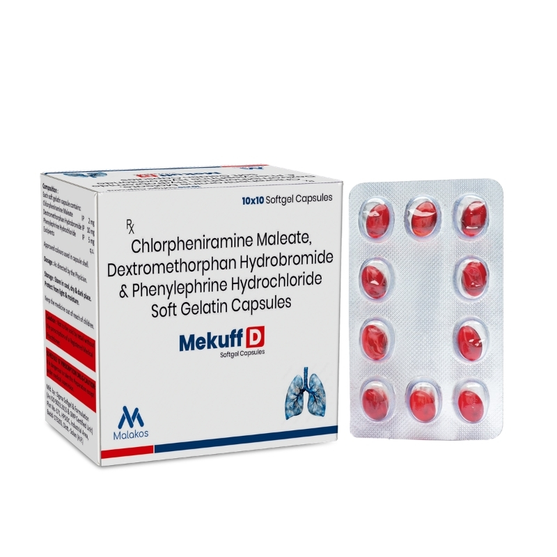 DEXTROMETHORPHAN HBr 10 MG + CHLORPHENIRAMINE MALEATE 2 MG + PHENYLEPHRINE 5 MG SOFTGEL CAPS