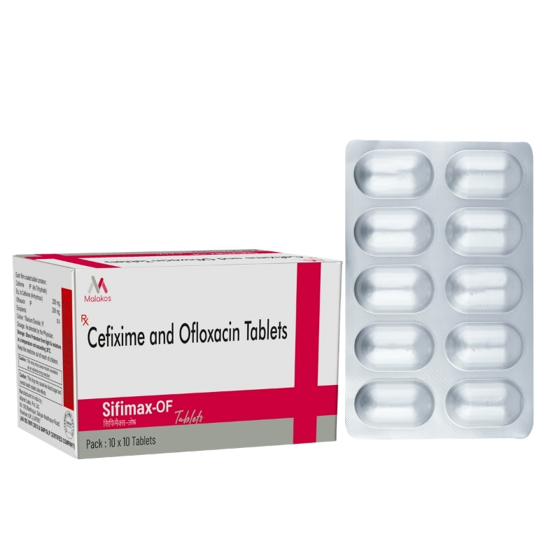 CEFEXIME 200 MG + OFLOXACIN 200 MG TABS